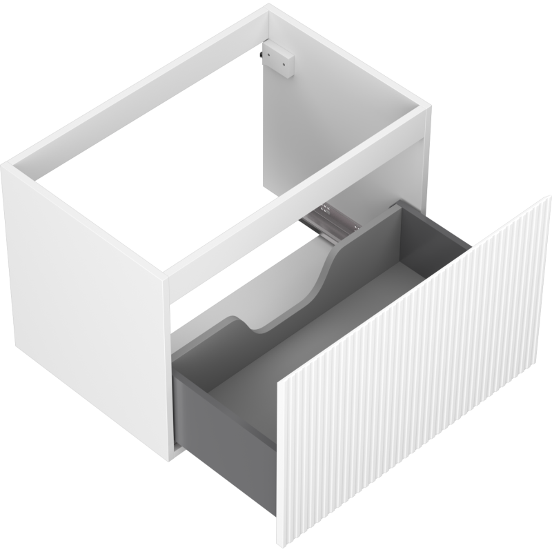 Mexen Rivel kúpeľňová skrinka pod umývadlo 70 cm, 1 zásuvka, ryhovaná, biela matná - 91A20-07047-1-BF01