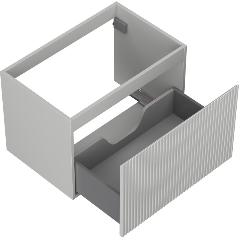 Mexen Rivel kúpeľňová skrinka pod umývadlo 70 cm, 1 zásuvka, ryhovaná, sivá matná - 91A20-07047-1-BF62