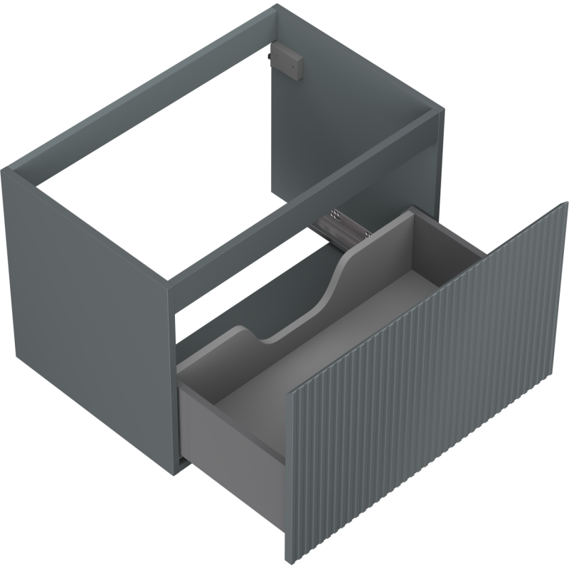 Mexen Rivel kúpeľňová skrinka pod umývadlo 70 cm, 1 zásuvka, ryhovaná, grafit mat - 91A20-07047-1-BF66