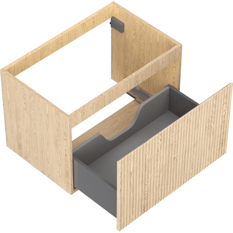 Mexen Rivel kúpeľňová skrinka pod umývadlo 70 cm, 1 zásuvka, ryhovaná, dub - 91A20-07047-1-BF81