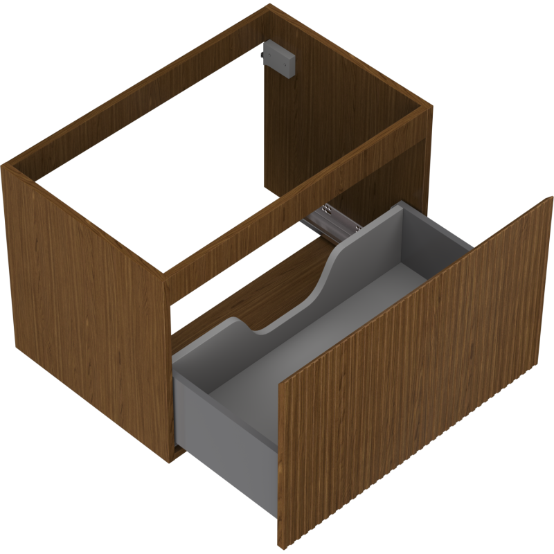 Mexen Rivel kúpeľňová skrinka pod umývadlom 70 cm, 1 zásuvka, ryhovaná, orech - 91A20-07047-1-BF86