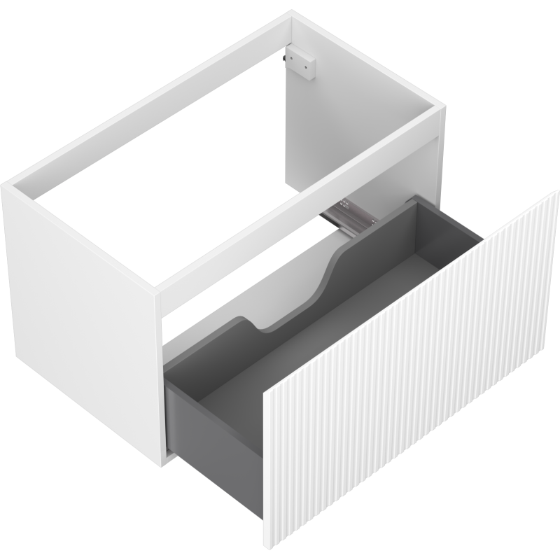 Mexen Rivel kúpeľňová skrinka pod umývadlo 80 cm, 1 zásuvka, drážkovaná, biela matná - 91A20-08047-1-BF01