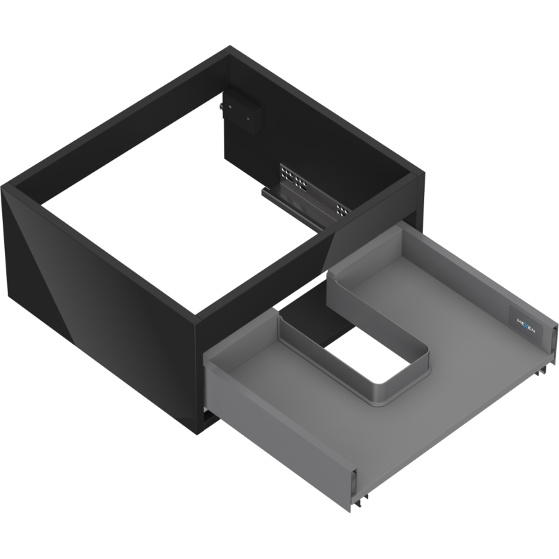 Mexen Box-A korpus skrinky pod umývadlo 50 cm, 1 zásuvka, čierny lesk - 91AX0-0500-235-1-70