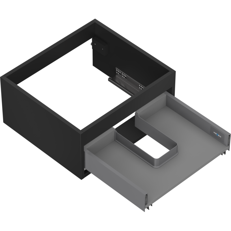 Mexen Box-A korpus skrinky pod umývadlo 50 cm, 1 zásuvka, čierny mat - 91AX0-0500-235-1-71