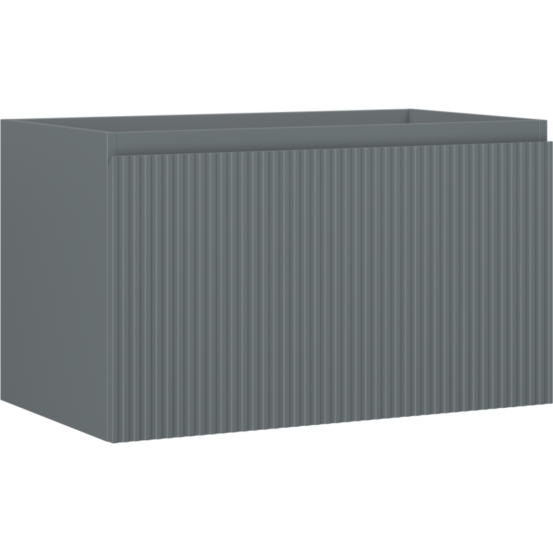 Mexen Rivel kúpeľňová skrinka pod umývadlo 80 cm, 1 zásuvka, ryhovaná, grafit mat - 91A20-08047-1-BF66