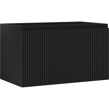 Mexen Rivel kúpeľňová skrinka pod umývadlo 80 cm, 1 zásuvka, vrúbkovaná, čierna matná - 91A20-08047-1-BF71
