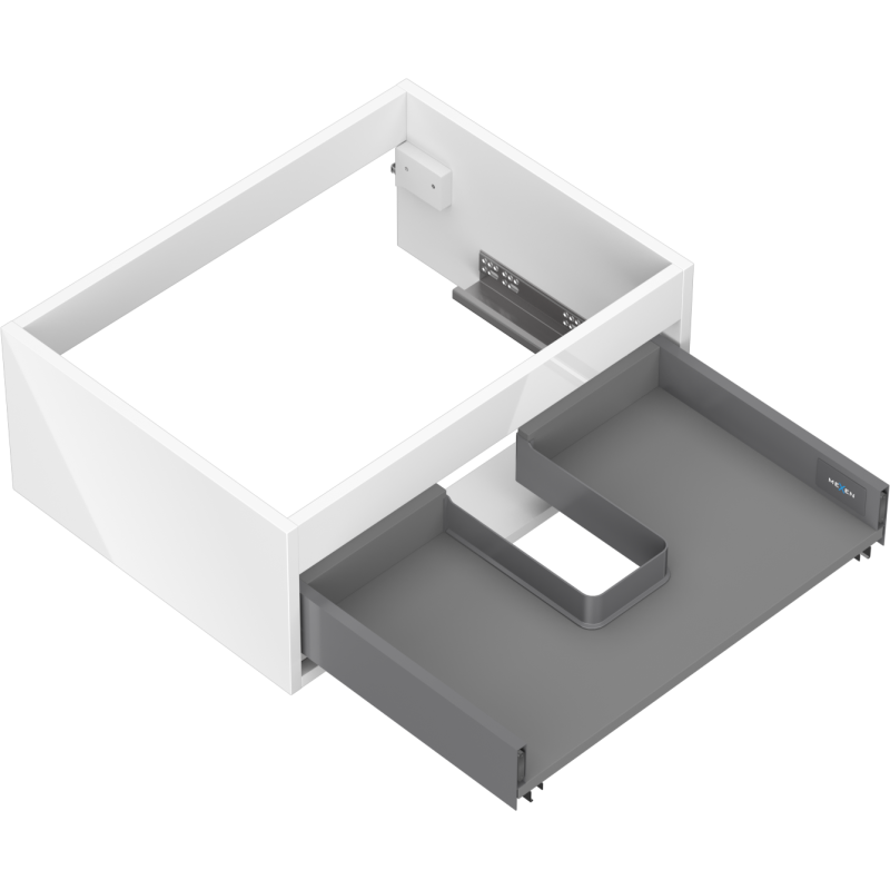 Mexen Box-A korpus skrinky pod umývadlo 60 cm, 1 zásuvka, biely lesk - 91AX0-0600-235-1-00
