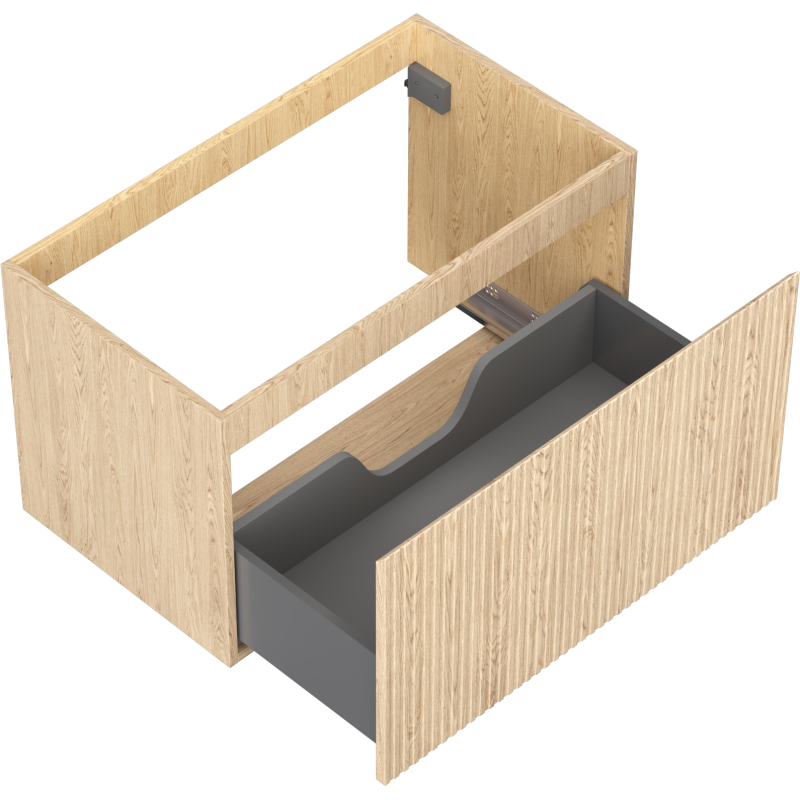 Mexen Rivel kúpeľňová skrinka pod umývadlo 80 cm, 1 zásuvka, ryhovaná, dub - 91A20-08047-1-BF81