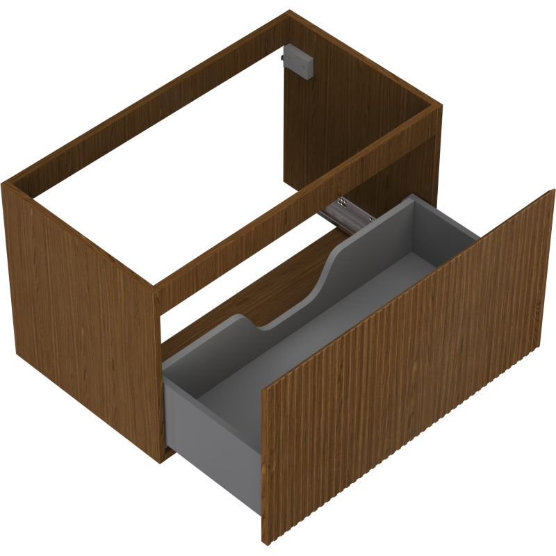 Mexen Rivel kúpeľňová skrinka pod umývadlo 80 cm, 1 zásuvka, ryhovaná, orech - 91A20-08047-1-BF86