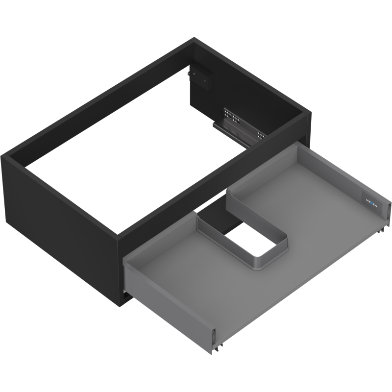 Mexen Box-A korpus kúpeľňovej skrinky 70 cm, 1 zásuvka, čierny mat - 91AX0-0700-235-1-71