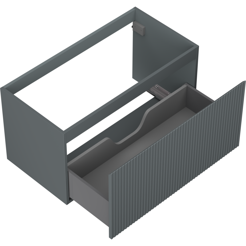 Mexen Rivel kúpeľňová skrinka pod umývadlo 90 cm, 1 zásuvka, ryhovaná, sivá matná - 91A20-09047-1-BF66