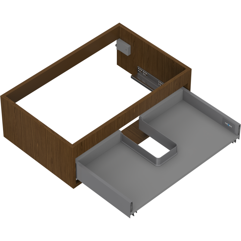 Mexen Box-A korpus skrinky pod umývadlo 70 cm, 1 zásuvka, orech - 91AX0-0700-235-1-86