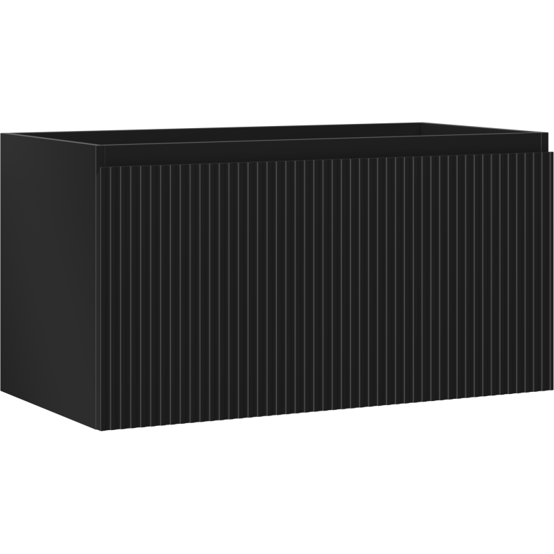 Mexen Rivel kúpeľňová skrinka pod umývadlo 90 cm, 1 zásuvka, ryhovaná, čierna mat - 91A20-09047-1-BF71