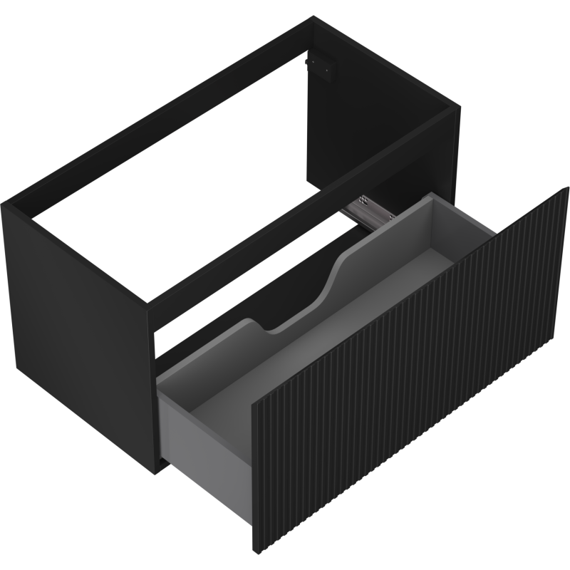 Mexen Rivel kúpeľňová skrinka pod umývadlo 90 cm, 1 zásuvka, ryhovaná, čierna mat - 91A20-09047-1-BF71