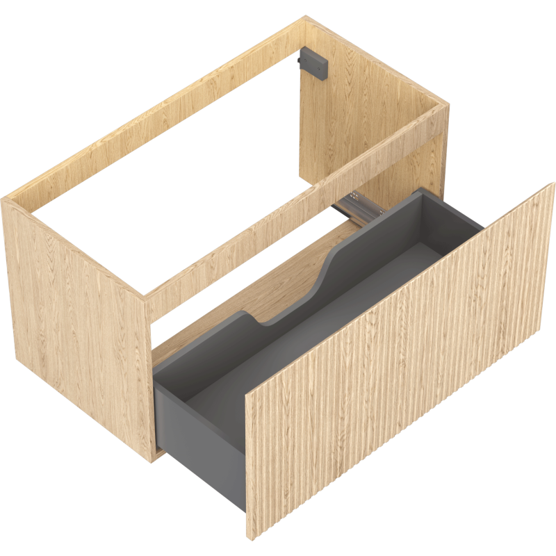 Mexen Rivel kúpeľňová skrinka pod umývadlo 90 cm, 1 zásuvka, ryhovaná, dub - 91A20-09047-1-BF81