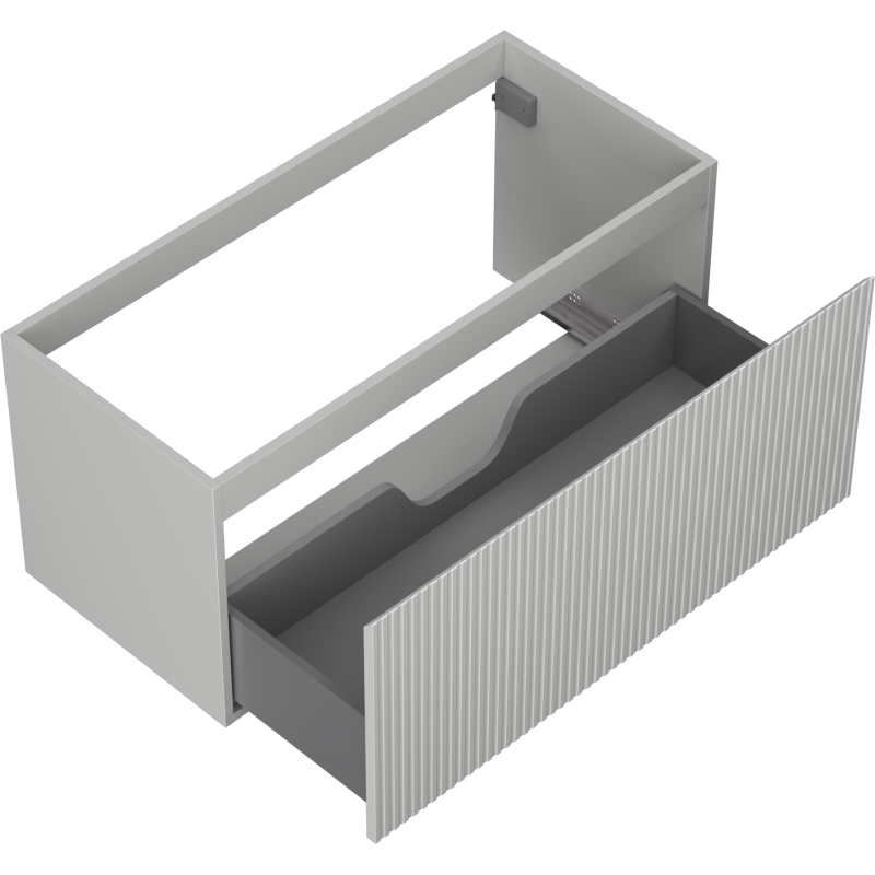 Mexen Rivel kúpeľňová skrinka pod umývadlo 100 cm, 1 zásuvka, ryhovaná, sivá matná - 91A20-10047-1-BF62