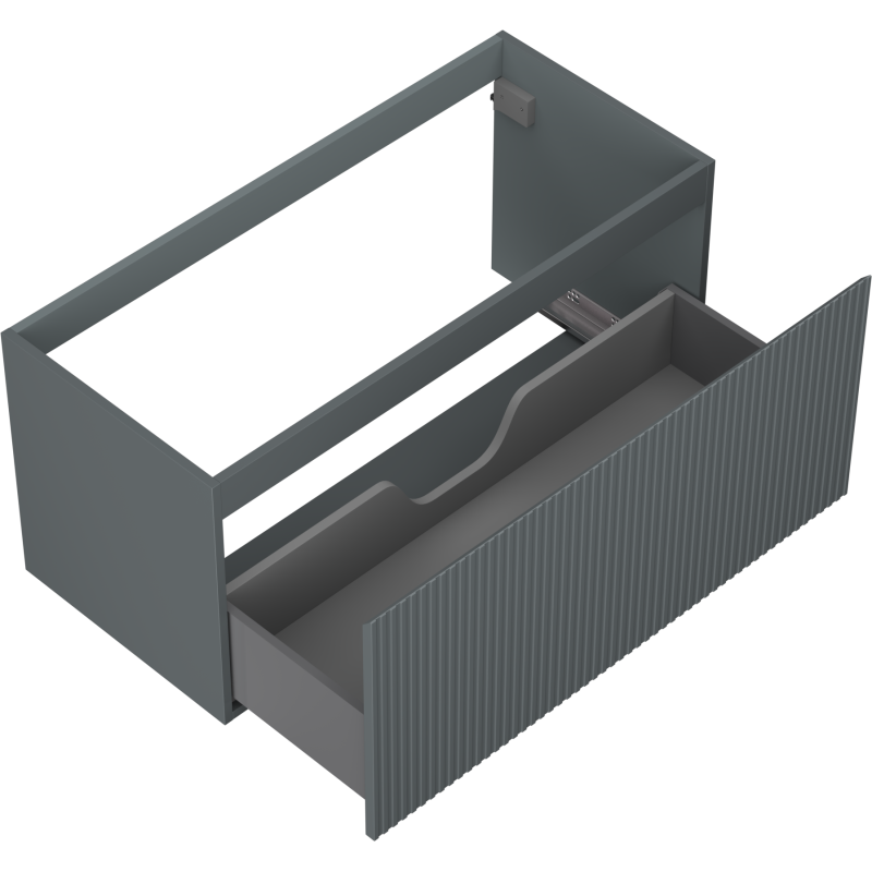 Mexen Rivel kúpeľňová skrinka pod umývadlo 100 cm, 1 zásuvka, ryhovaná, grafit mat - 91A20-10047-1-BF66