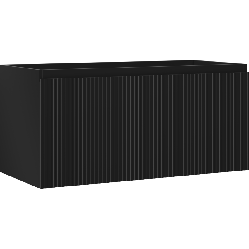 Mexen Rivel kúpeľňová skrinka pod umývadlo 100 cm, 1 zásuvka, ryhovaná, čierna mat - 91A20-10047-1-BF71