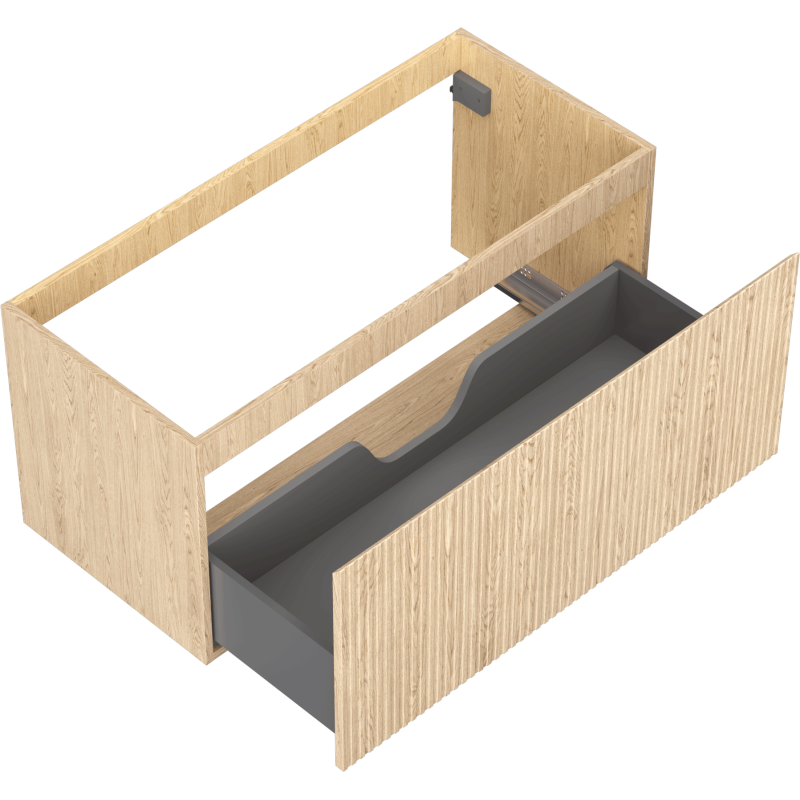 Mexen Rivel kúpeľňová skrinka pod umývadlo 100 cm, 1 zásuvka, ryhovaná, dub - 91A20-10047-1-BF81