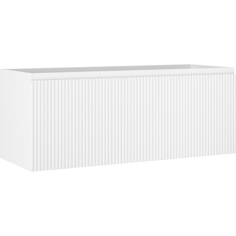 Mexen Rivel kúpeľňová skrinka pod umývadlo 120 cm, 1 zásuvka, ryhovaná, biela matná - 91A20-12047-1-BF01