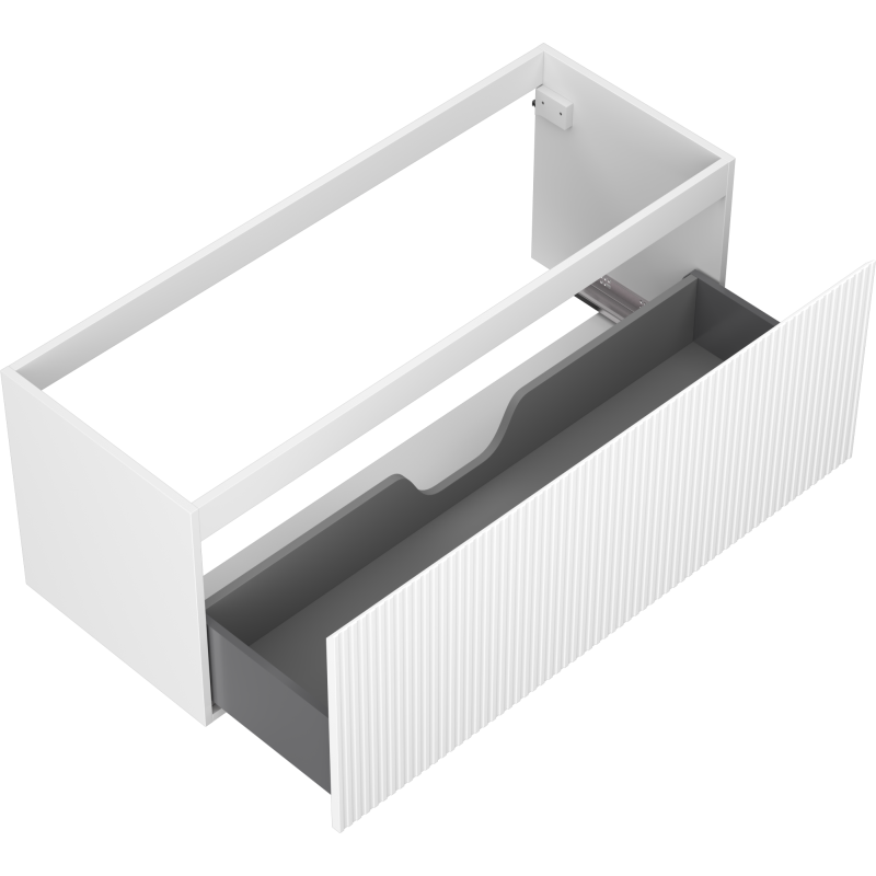 Mexen Rivel kúpeľňová skrinka pod umývadlo 120 cm, 1 zásuvka, ryhovaná, biela matná - 91A20-12047-1-BF01