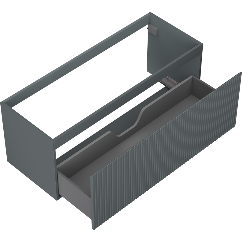 Mexen Rivel kúpeľňová skrinka pod umývadlo 120 cm, 1 zásuvka, ryhovaná, grafit mat - 91A20-12047-1-BF66