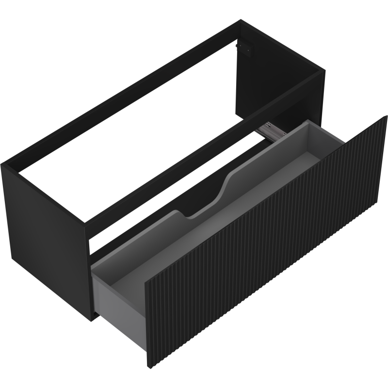Mexen Rivel kúpeľňová skrinka pod umývadlo 120 cm, 1 zásuvka, ryhovaná, čierna matná - 91A20-12047-1-BF71