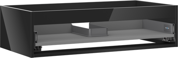 Mexen Box-A korpus skrinky pod umývadlo 90 cm, 1 zásuvka, čierny lesk - 91AX0-0900-235-1-70