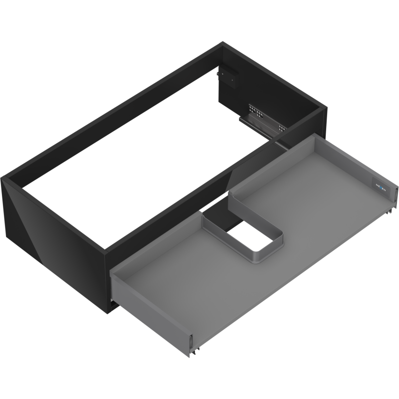 Mexen Box-A korpus skrinky pod umývadlo 90 cm, 1 zásuvka, čierny lesk - 91AX0-0900-235-1-70