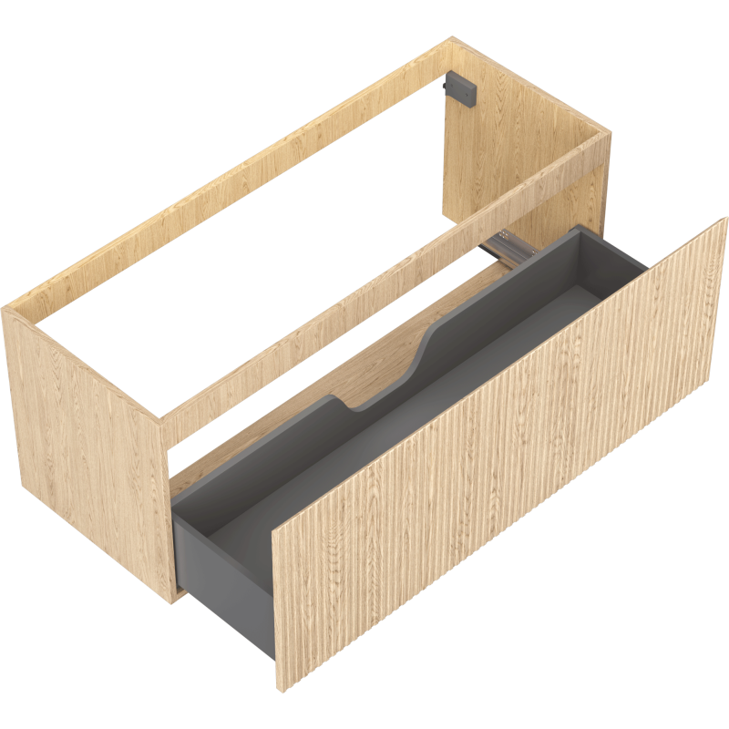 Mexen Rivel kúpeľňová skrinka pod umývadlo 120 cm, 1 zásuvka, ryhovaná, dub - 91A20-12047-1-BF81