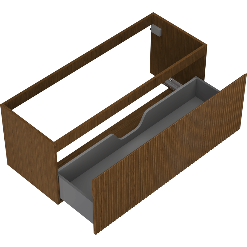 Mexen Rivel kúpeľňová skrinka pod umývadlo 120 cm, 1 zásuvka, ryhovaná, orech - 91A20-12047-1-BF86