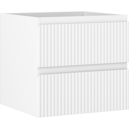Mexen Rivel kúpeľňová skrinka pod umývadlo 50 cm, 2 zásuvky, ryhovaná, biela matná - 91A20-05047-2-BFF01