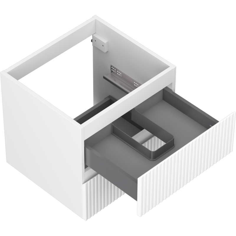 Mexen Rivel kúpeľňová skrinka pod umývadlo 50 cm, 2 zásuvky, ryhovaná, biela matná - 91A20-05047-2-BFF01