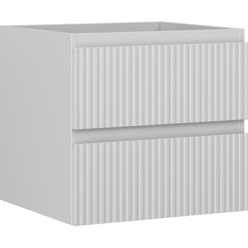 Mexen Rivel kúpeľňová skrinka pod umývadlo 50 cm, 2 zásuvky, drážkovaná, sivá matná - 91A20-05047-2-BFF62