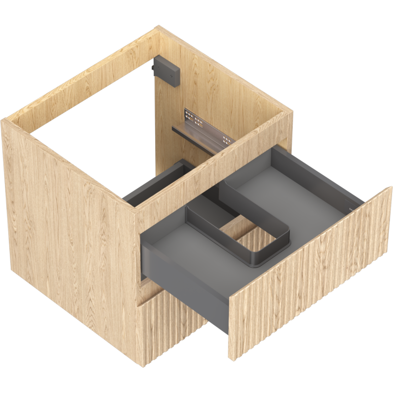 Mexen Rivel kúpeľňová skrinka pod umývadlo 50 cm, 2 zásuvky, ryhovaná, dub - 91A20-05047-2-BFF81