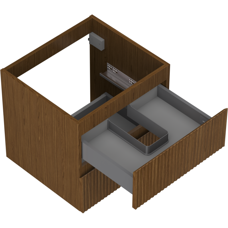 Mexen Rivel kúpeľňová skrinka pod umývadlo 50 cm, 2 zásuvky, ryhovaná, orech - 91A20-05047-2-BFF86