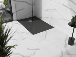 Mexen Stone+ kompozitná štvorcová sprchová vanička 120 x 100 cm, Antracit - 44711012