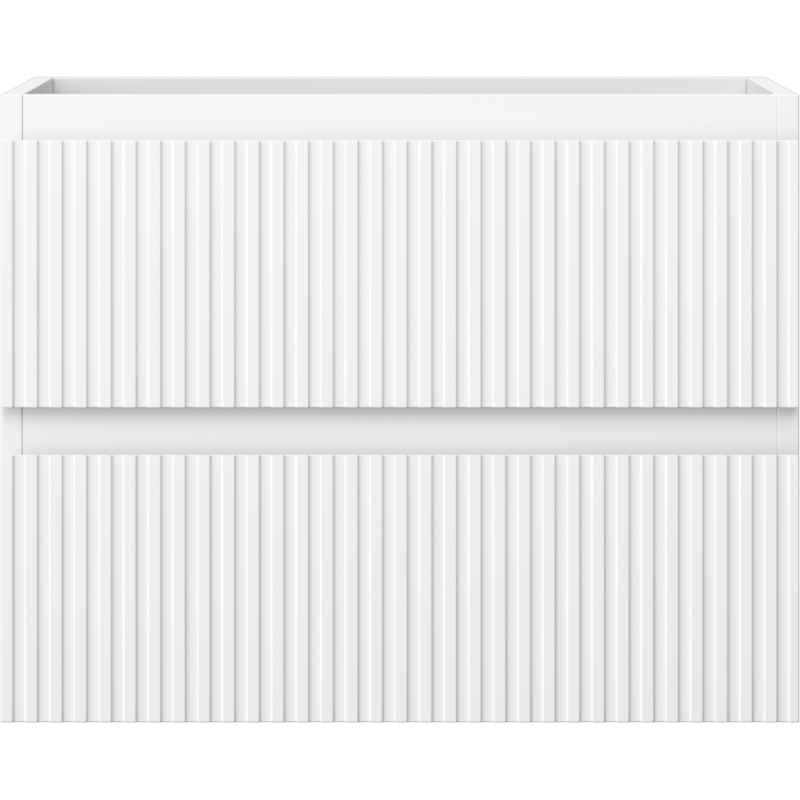 Mexen Rivel kúpeľňová skrinka pod umývadlo 60 cm, 2 zásuvky, drážkovaná, biela matná - 91A20-06047-2-BFF01