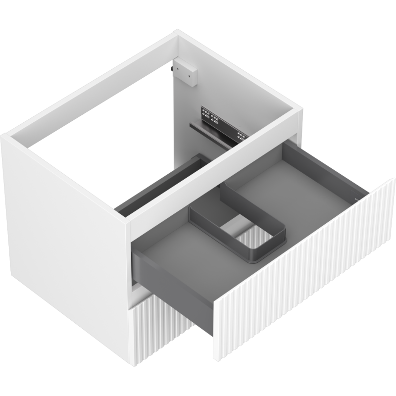 Mexen Rivel kúpeľňová skrinka pod umývadlo 60 cm, 2 zásuvky, drážkovaná, biela matná - 91A20-06047-2-BFF01