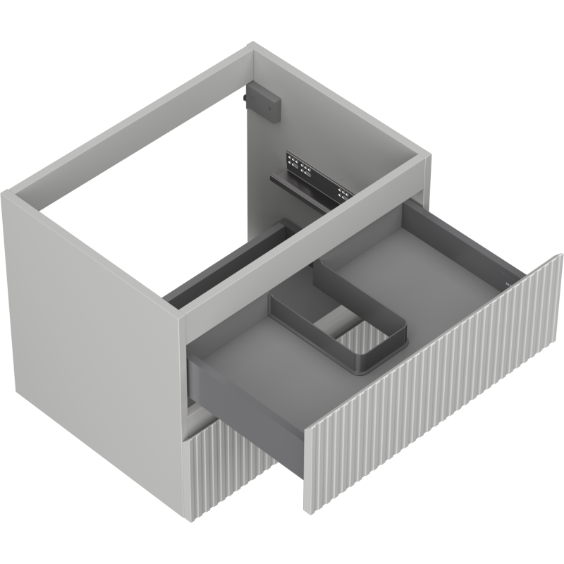 Mexen Rivel kúpeľňová skrinka pod umývadlo 60 cm, 2 zásuvky, ryhovaná, sivá matná - 91A20-06047-2-BFF62