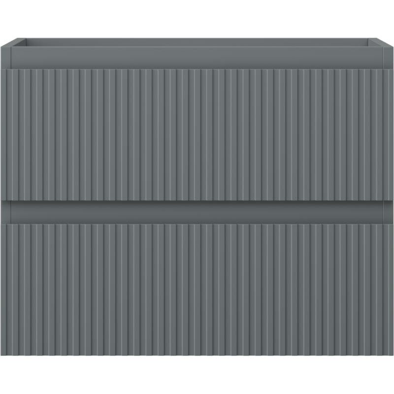 Mexen Rivel kúpeľňová skrinka pod umývadlo 60 cm, 2 zásuvky, ryhovaná, grafit mat - 91A20-06047-2-BFF66