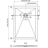 Mexen Stone+ kompozitná štvorcová sprchová vanička 120 x 100 cm, Antracit - 44711012
