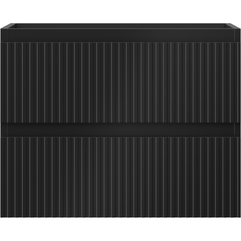 Mexen Rivel kúpeľňová skrinka pod umývadlo 60 cm, 2 zásuvky, ryhovaná, čierna matná - 91A20-06047-2-BFF71