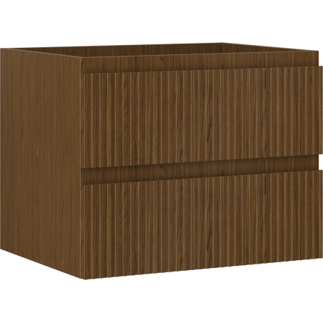 Mexen Rivel kúpeľňová skrinka pod umývadlo 60 cm, 2 zásuvky, rebrovaná, orech - 91A20-06047-2-BFF86