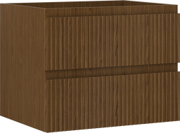 Mexen Rivel kúpeľňová skrinka pod umývadlo 60 cm, 2 zásuvky, rebrovaná, orech - 91A20-06047-2-BFF86