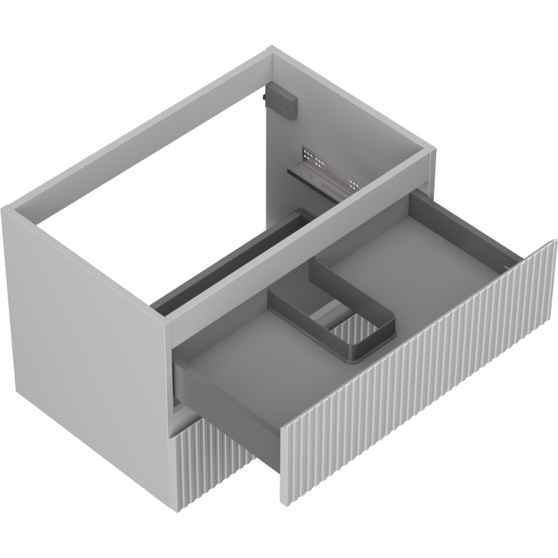 Mexen Rivel kúpeľňová skrinka pod umývadlo 70 cm, 2 zásuvky, ryhovaná, sivá mat - 91A20-07047-2-BFF62