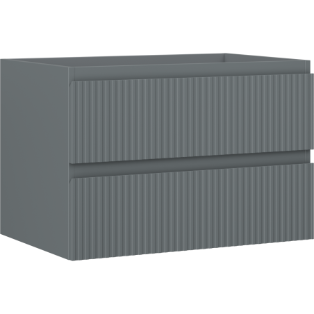Mexen Rivel skrinka do kúpeľne pod umývadlo 70 cm, 2 zásuvky, ryhovaná, grafitová matná - 91A20-07047-2-BFF66