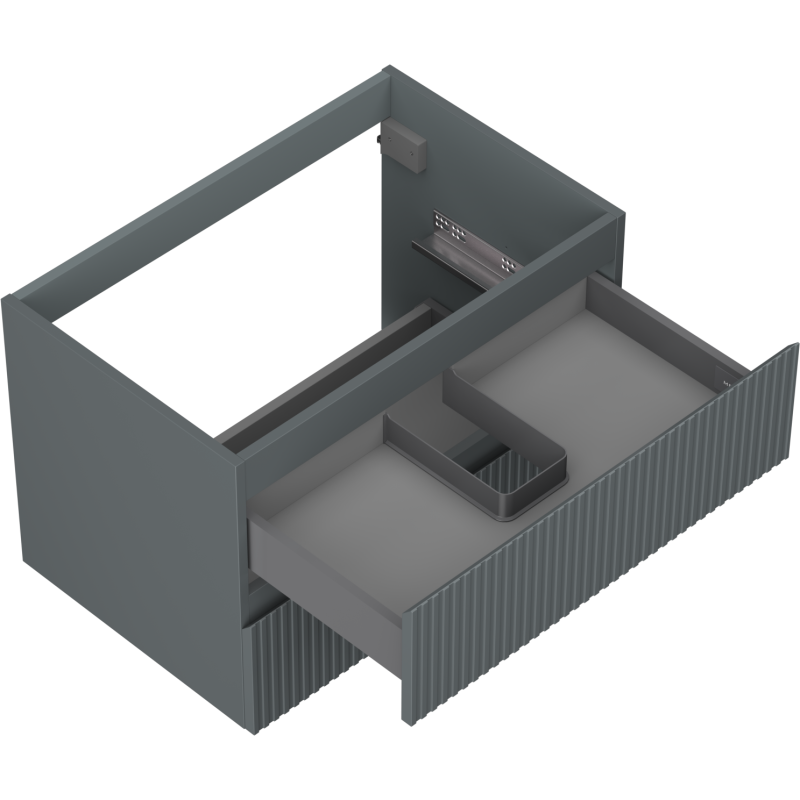 Mexen Rivel skrinka do kúpeľne pod umývadlo 70 cm, 2 zásuvky, ryhovaná, grafitová matná - 91A20-07047-2-BFF66