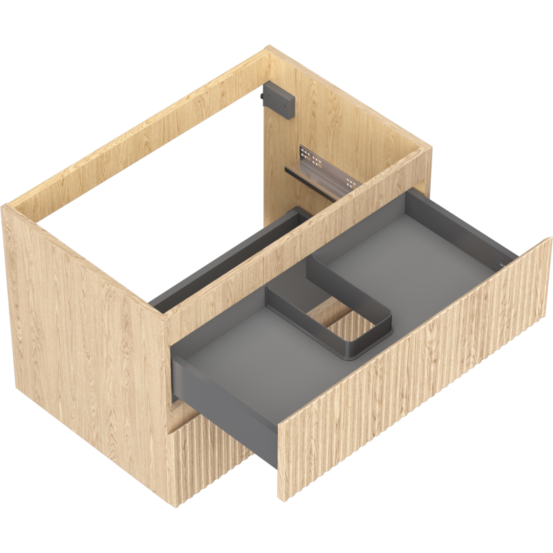 Mexen Rivel kúpeľňová skrinka pod umývadlo 70 cm, 2 zásuvky, ryhovaná, dub - 91A20-07047-2-BFF81