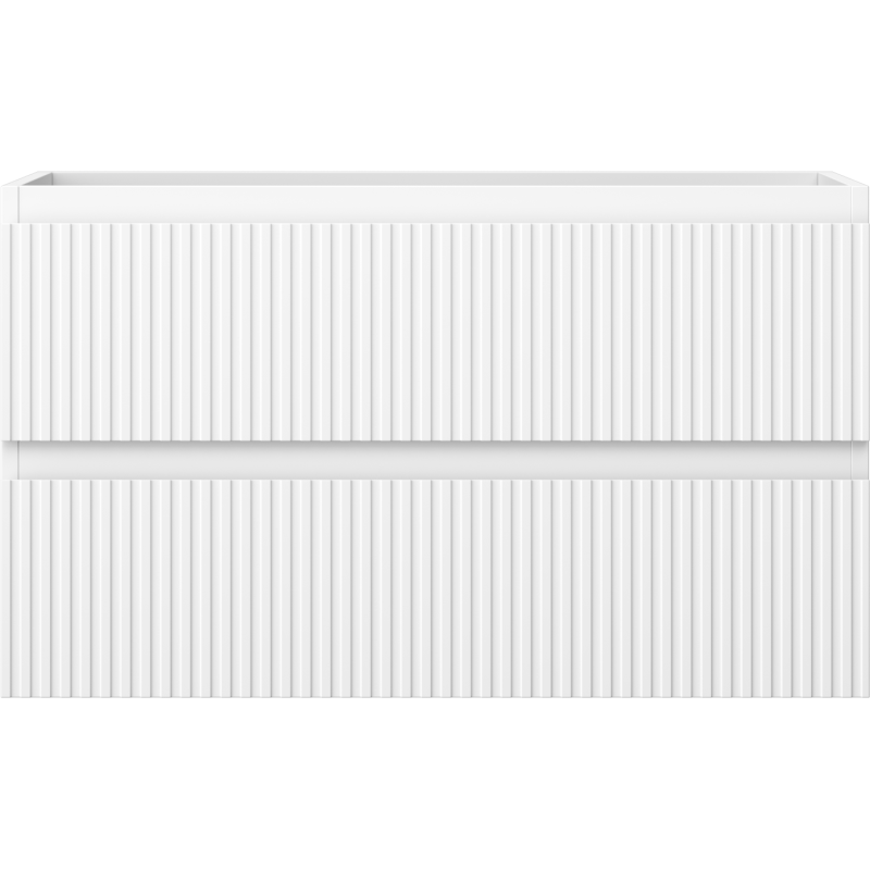 Mexen Rivel kúpeľňová skrinka pod umývadlo 80 cm, 2 zásuvky, ryhovaná, biela mat - 91A20-08047-2-BFF01